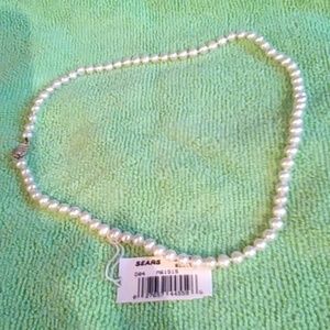 Ladies 14K Gold Plated and Simulated Pearl Necklace